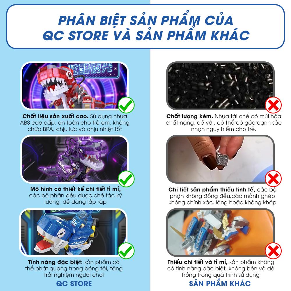 Mô hình lắp ráp khủng long bạo chúa jurassic park dạ quang 3D cho bé QC Store-duoc-ban-tai-QC Store