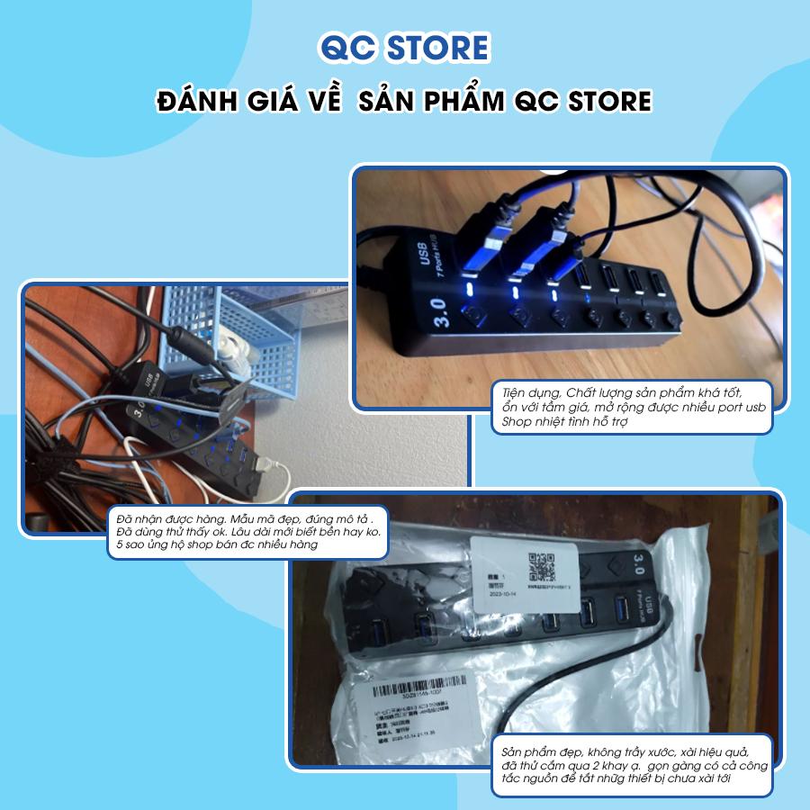 Bộ Chia 7 Cổng 4 cổng USB 3.0 2.0 Hub mở rộng cho máy tính tốc độ cao có công tắc LED QC Store-duoc-ban-tai-QC Store