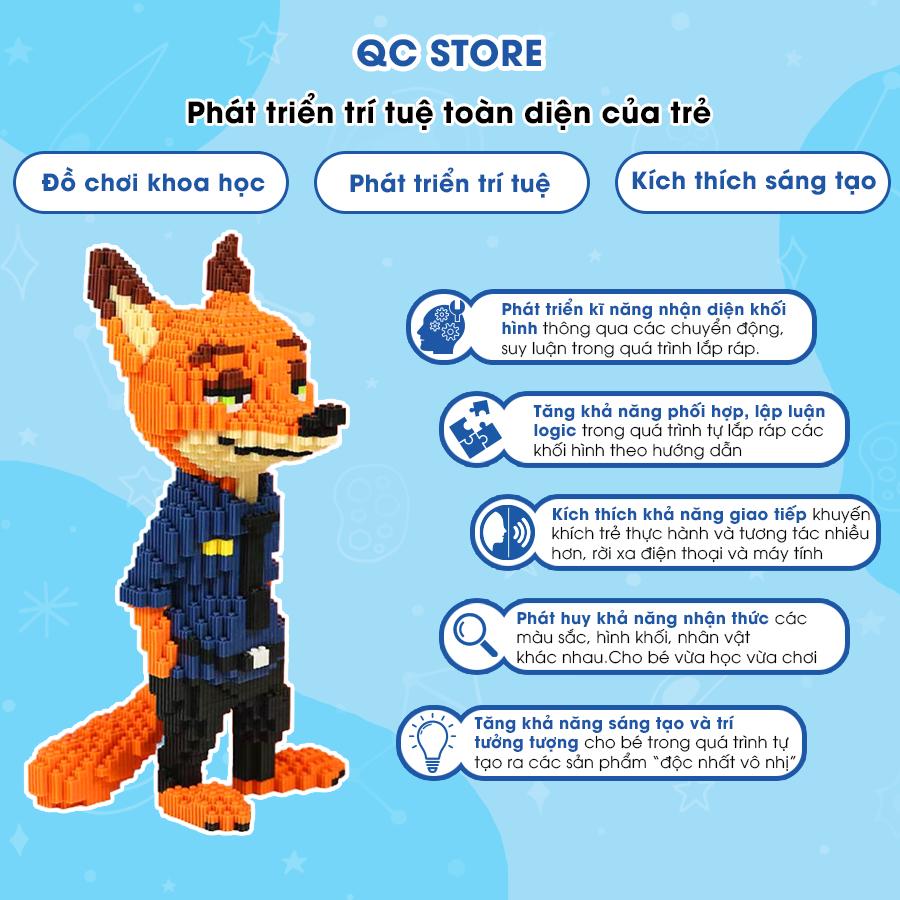 Bộ mô hình cáo thỏ zootopia lắp ráp 3D xếp hình đồ chơi cỡ vừa cao 32cm QC Store-duoc-ban-tai-QC Store