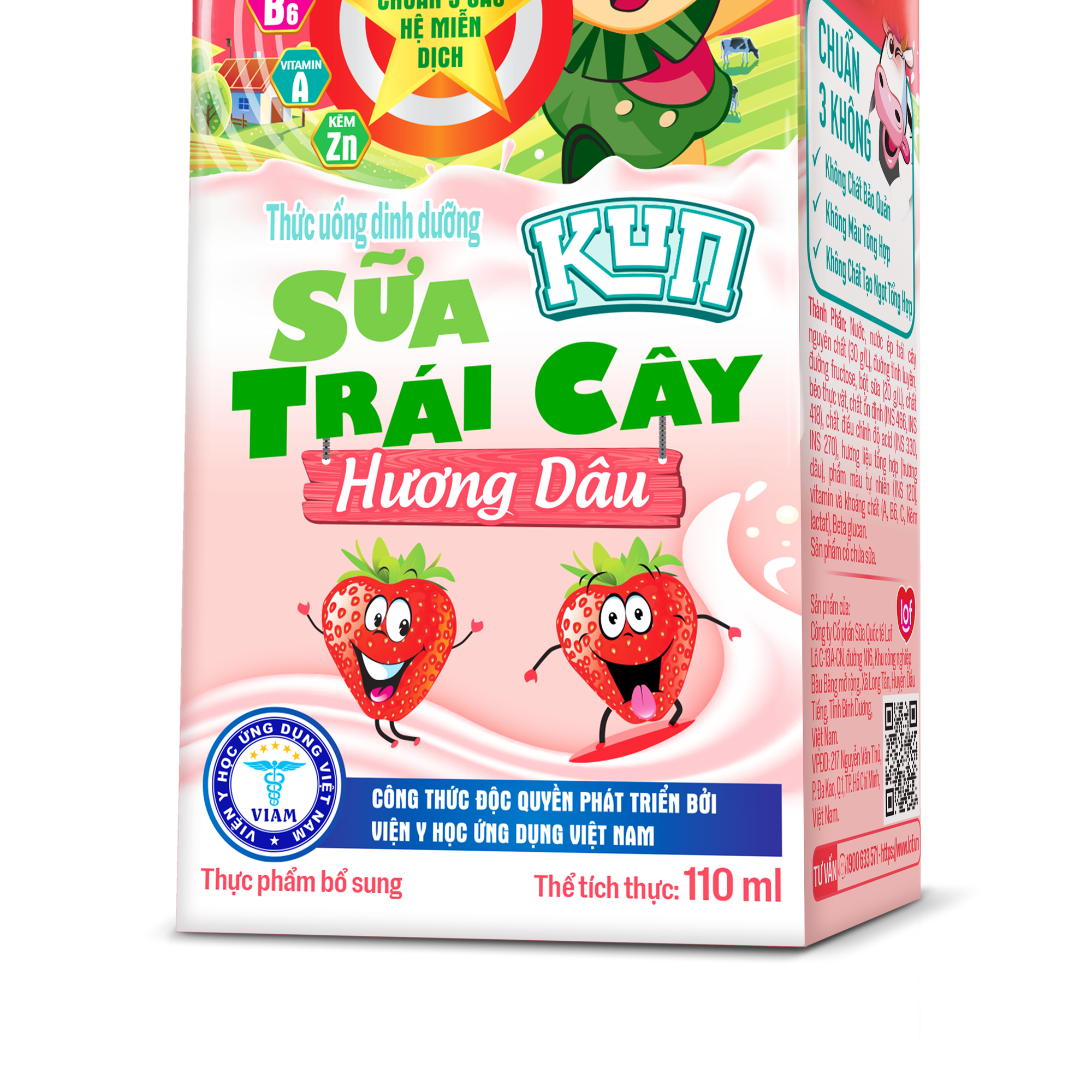 KUN Sữa trái cây Dâu 110-duoc-ban-tai-Trung Thông