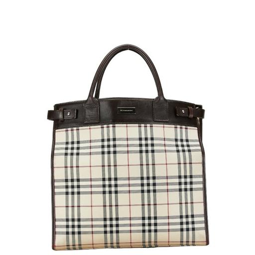 バッグ BURBERRY Nova Check Leather Tote Bag BURBERRY（バーバリー） バッグ ノバチェック トートバッグ シャドー